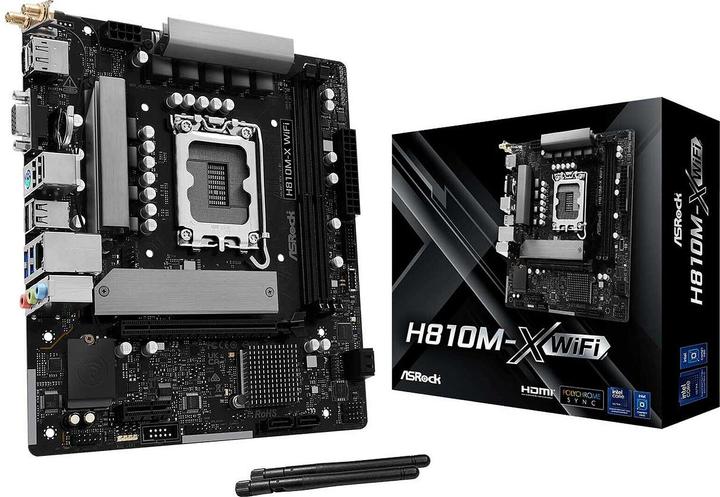 Productafbeelding AsRock MB Intel 1851 H810M-X WiFi (LGA 1851, Intel H810, Micro ATX (mATX))