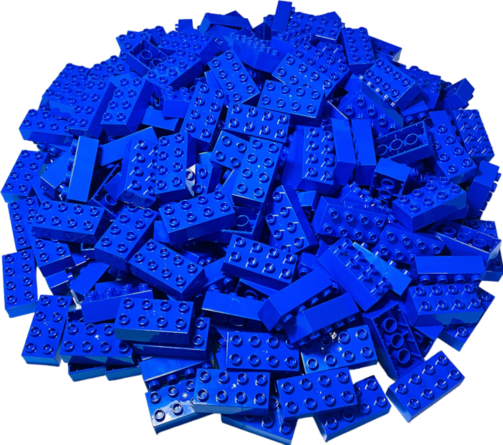 Productafbeelding LEGO Duplo 2x4 stenen Blauw - 100 stuks - Basisstenen 3011 NIEUW (3011)