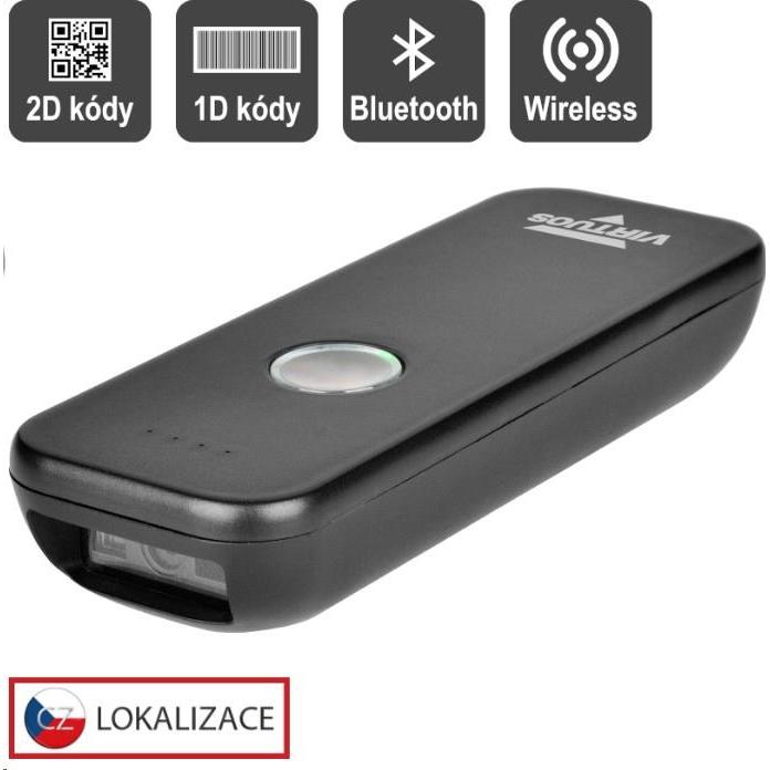 Virtuoso CCD 2D??te??ka HW-856A mini, bezdr??tov??, BT, USB-C, kapesn??,??ern?? (Codici a barre 2D, Codici a barre 1D), Lettore codice a barre, Nero
