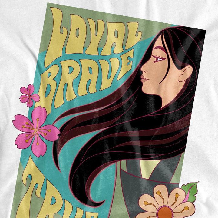 Actual product image Mulan Unisex Adult Loyal Brave True T-Shirt (L)