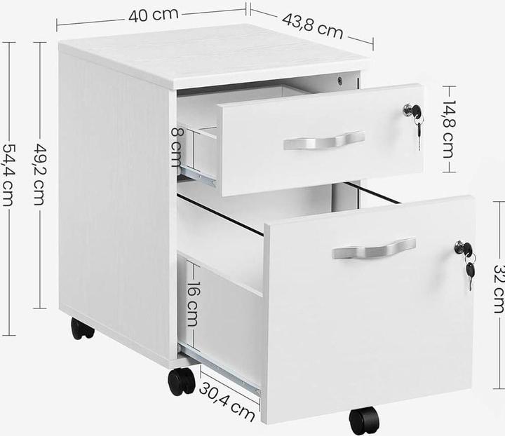 Produktbild Vasagle Aktenschrank mit zwei Schubladen, Detailfarbe: White
