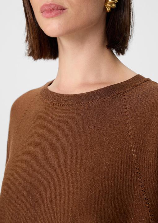 Actual product image Comma Strickpullover Kurzärmeliger Feinstrick-Pullover mit Glitzergarn im Relaxed Fit (XS)