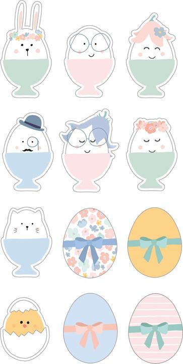 Actual product image Artemio Puffy Sticker "Funny Eggs" (12 Sticker)