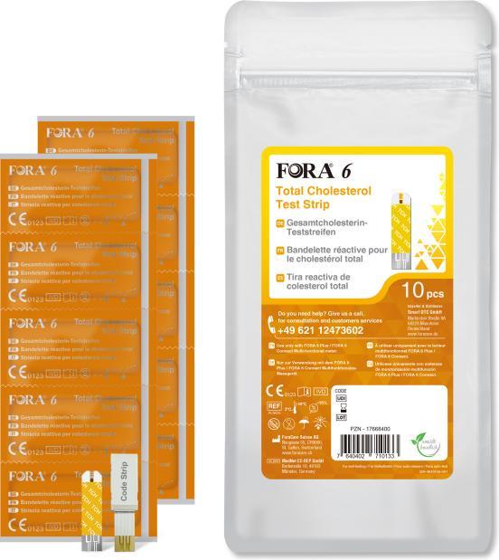Actual product image Fora 6 Connect Purple Bluetooth incl. Total Cholesterol Test Strips