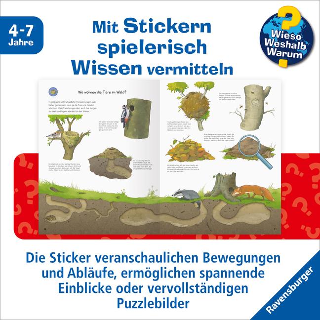 Actual product image Ravensburger Why? Why? Why? Sticker book: In the forest