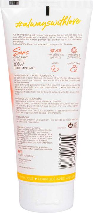 Image du produit Les Secrets de Loly Shampooing Sunshine Clean (200 ml, Shampoing liquide)
