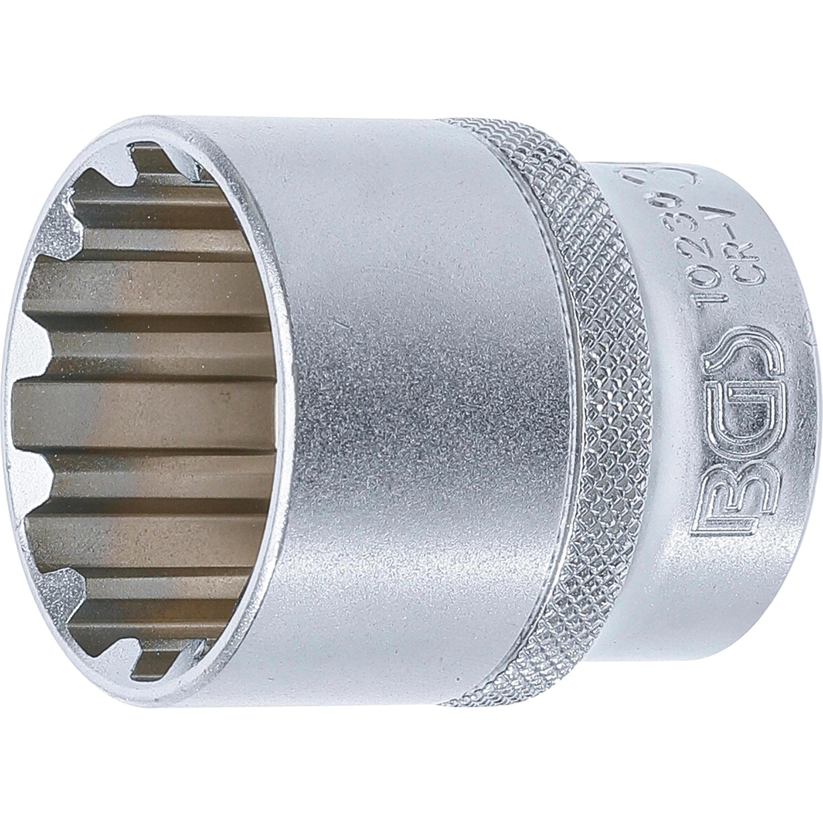 BGS, Steckschlüssel + Stecknuss, Steckschlüssel-Einsatz Gear Lock Antrieb Innenvierkant 12,5 mm (1/2") SW 30 mm (30 mm)