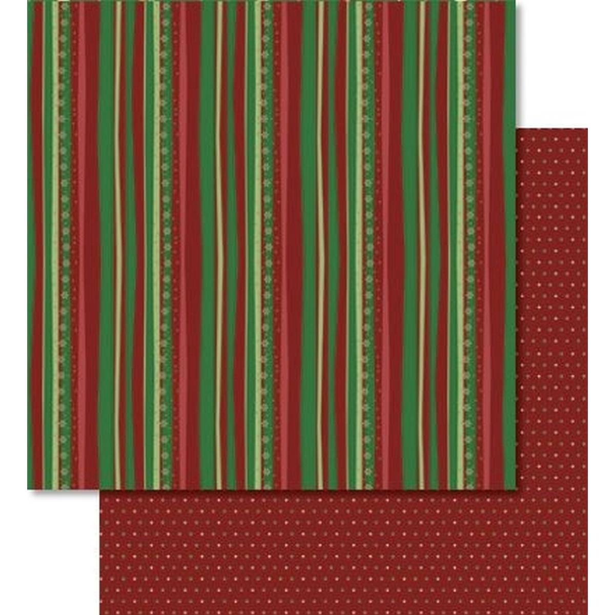 Ursus, Bastelpapier, Scrapbook Paper Winterzauber rot/grün 12x12 Zoll VE=5 Blatt (5 x)