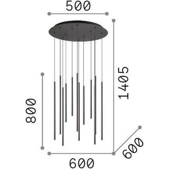 Thumbnail - Ideal lux, Pendelleuchte, FILO LED Pendelleuchte 12x 12x25W ⌀600mm Messing warmweiss 263663 (3150 lm)