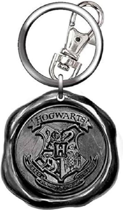 Actual product image Monogram Harry Potter pewter keyring Hogwarts logo