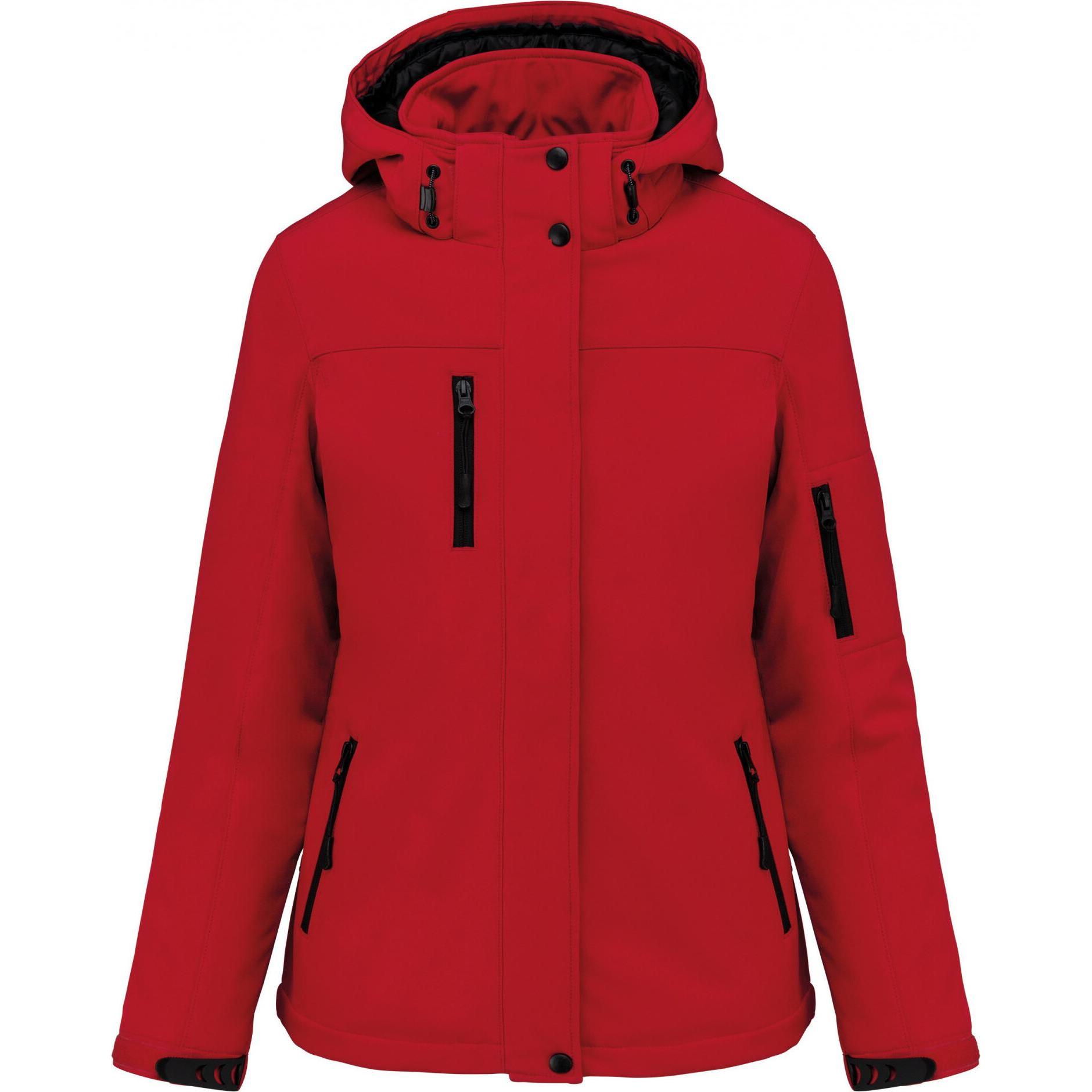 Kariban, Damen, Jacke, Damen Softshell-Hoodie-Jacke mit Futter (S), Rot, S