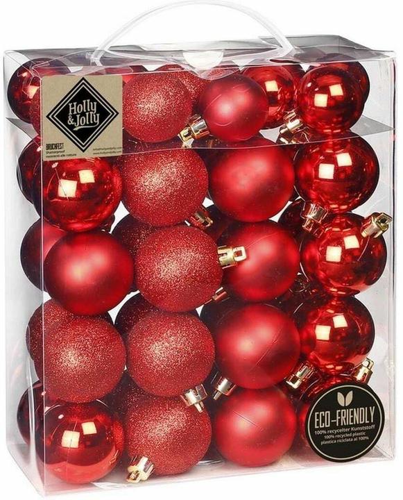 Inge’s Glas Christmas Decor Weihnachtskugel Rot-Mix 44 Stück (44x)