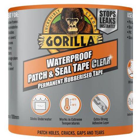 Gorilla, Klebeband, Klebeband Patch & Seal 2,4m, klar (100 mm)