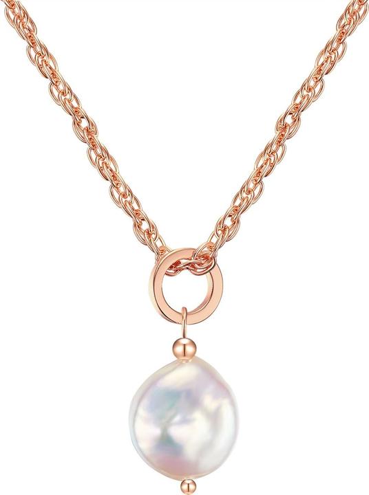 Actual product image Lulu & Jane Ladies metal alloy freshwater cultured pearl rose gold 50.0 cm base chain + 5.0 cm extension - 2926 (Metal alloy 100%, 50 - 55 cm)