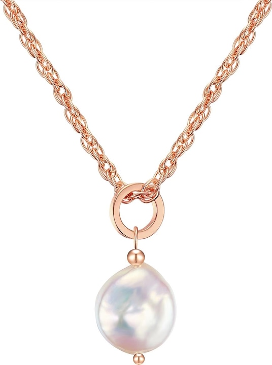 Produktbild Lulu & Jane Damen Metalllegierung Süßwasser-Zuchtperle Roségold 50,0 cm Grundkette + 5,0 cm Verlängerung - 2926 (Metall-Legierung, 50 - 55 cm)