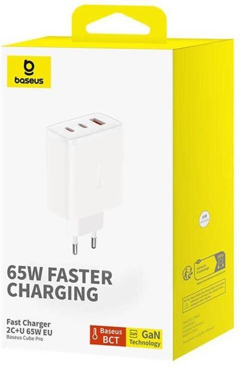 Produktbild Baseus Wall charger OS-Cube Pro 2xUSB-C + USB, 65W (white) (65 W, 3 Ports)