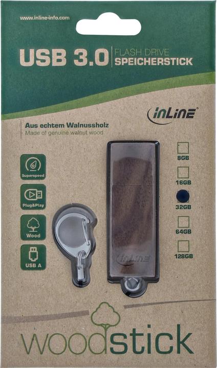 Produktbild InLine Woodstick (128 GB, USB-A)