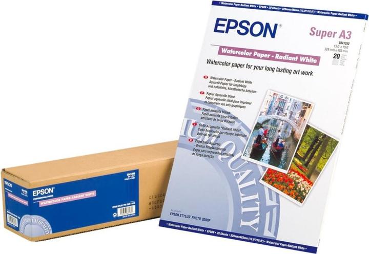 Immagine prodotto Epson Carta acquerello bianco radiante A3+ (190 g/m², A3+, 20 x)