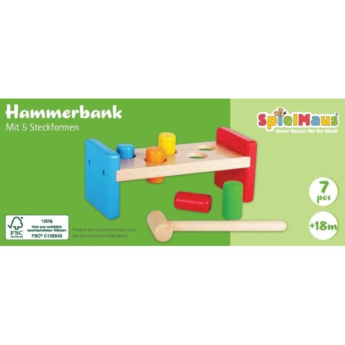 Thumbnail - Spielmaus Holz Hammerbank 7-teilig
