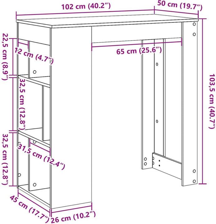 Produktbild vidaXL Bartisch