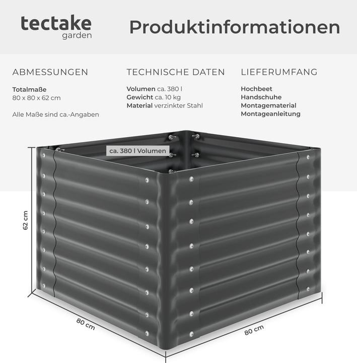 Actual product image tectake Salvia raised bed, galvanized, various sizes