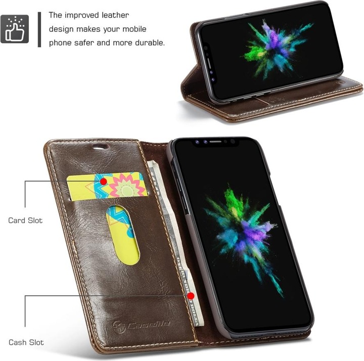 Produktbild Caseme Apple iPhone XS Classic Leder Case Karten Hülle Etui (Apple iPhone XS)
