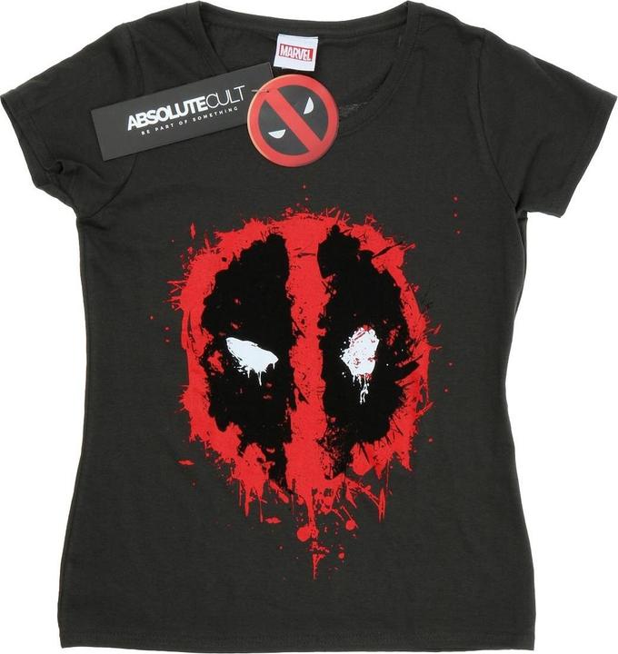Actual product image Deadpool Womens/Ladies Splat Face Cotton T-Shirt (XXL)