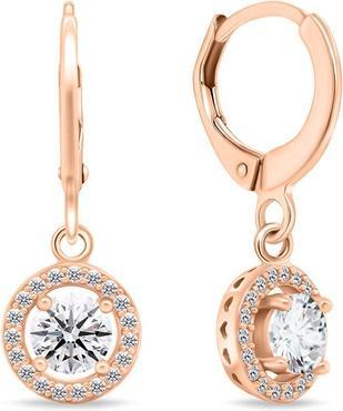 Actual product image Brilio Silver - Beautiful bronze earrings with clear zircons EA466R