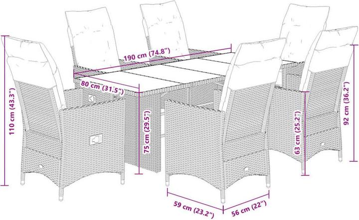 Produktbild vidaXL Garten Essgruppe