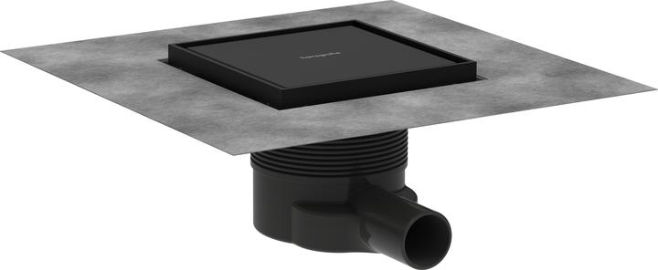 Produktbild hansgrohe HG Punktablauf RainDrain Brilliance Komplettset 150x150mm mattschwarz (467 mm)