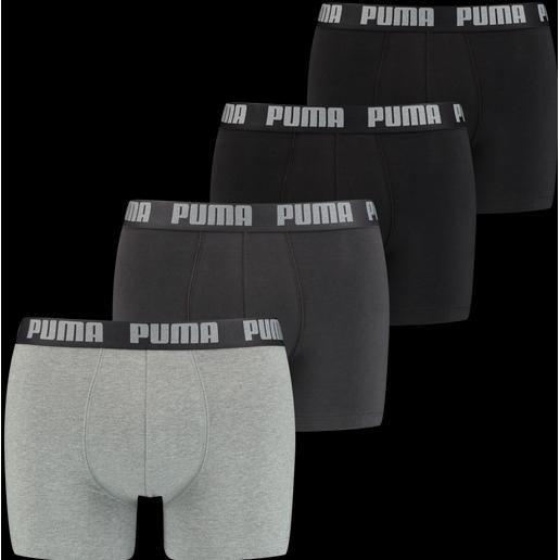 Thumbnail - Puma, Herren, Unterhosen, Basic, Grau, Schwarz, (S, 4er Pack)