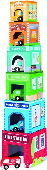 Actual product image Spielba Stacking tower with 6 cars