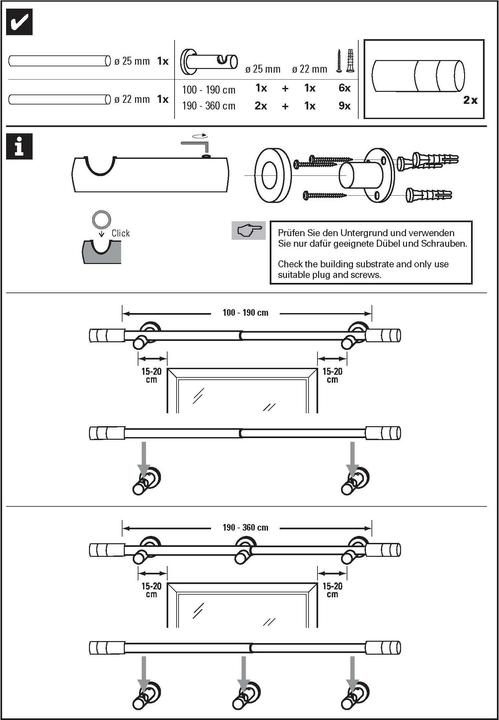 Nutritional values and ingredients Gardinia Curtain pole set