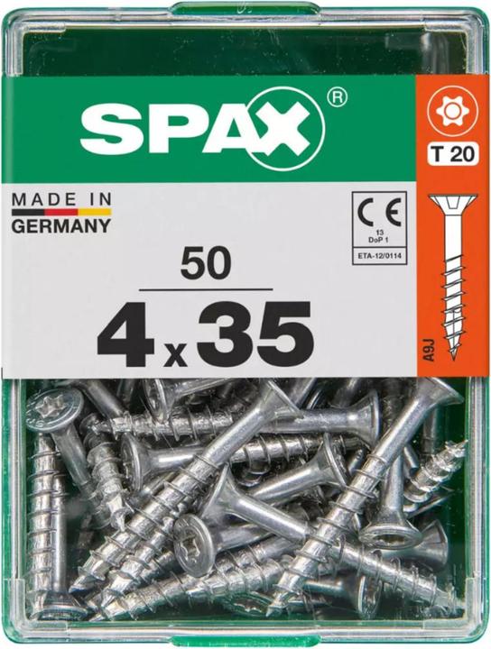 Produktbild Spax DIY Universal Senkkopf T-STAR plus TGW WIROX A9J 4x35 M 50 St. (50 Schrauben pro Stück)
