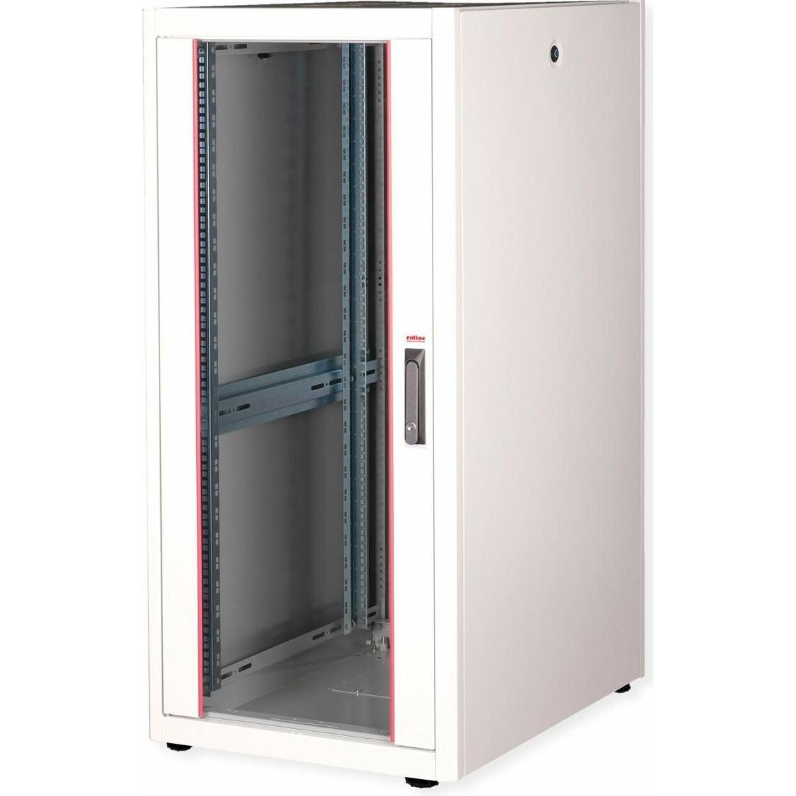 Roline 19-Zoll Netzwerkschrank Basic 26 HE (26 HE, 19 Zoll Rack), Serverschrank, Grau