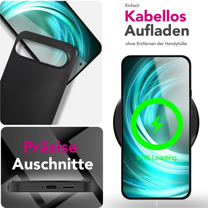 Produktbild Nalia Strider - Tiefschwarze 1,28mm Dünne Silikonhülle mit integrierten Tasten-Kappen - Ultra-Slim Cover (Google Pixel 9 Pro)