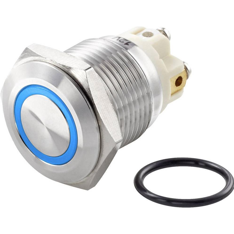 Tru Components TC-7494696 TC-GQ16F-10E/L/B/12V/S Vandalismusgeschützter Drucksch, Taster + Schalter, Silber