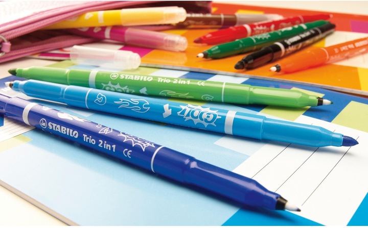 Produktbild STABILO Trio 2in1 Filzstift (Mehrfarbig, 10 x)