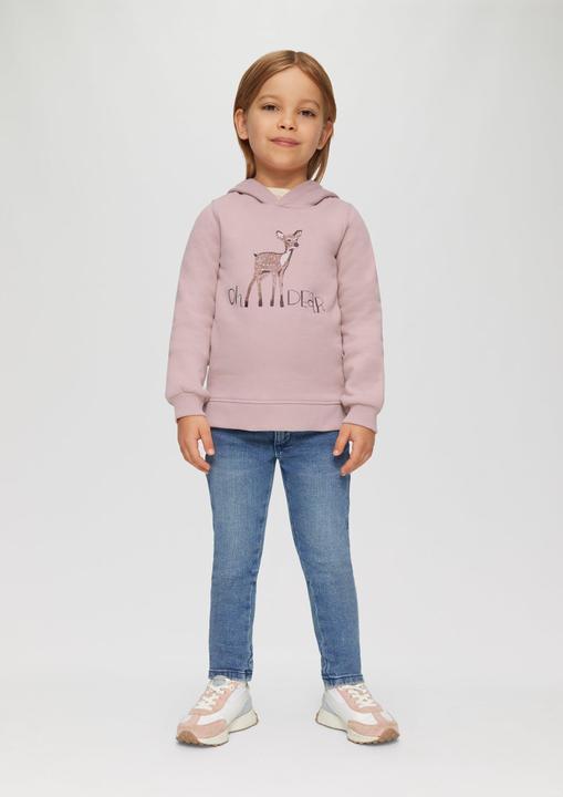 Produktbild S.Oliver Sweatshirt Wärmendes Kapuzen-Sweatshirt mit Glitzerprint (116, 122)