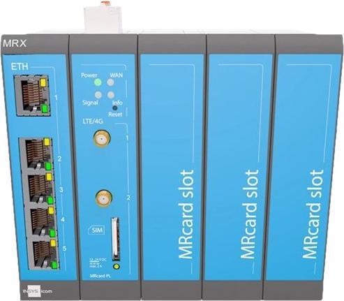 Produktbild Insys icom MRX5 LTE modularer LTE-Router VPN LTE/HSPA/UMTS/EDGE/GPRS 5xEthernet 10/100BT 2xdig.Ein MRca...