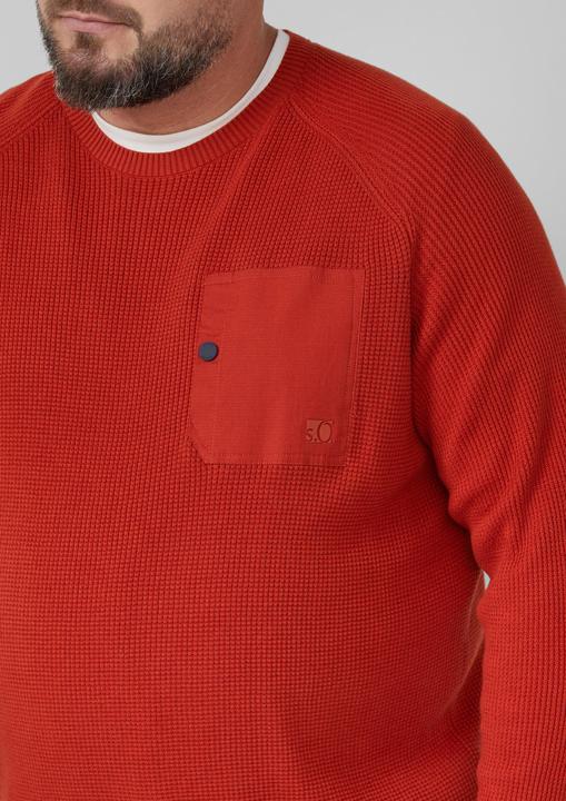 Produktbild s.Oliver Strickpullover Baumwoll-Pullover mit aufgesetzter Brusttasche (5XL)