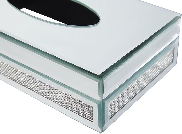 Produktbild Beliani Tücherbox Halter Spiegel-Optik silber 25 x 15 cm CHARLY