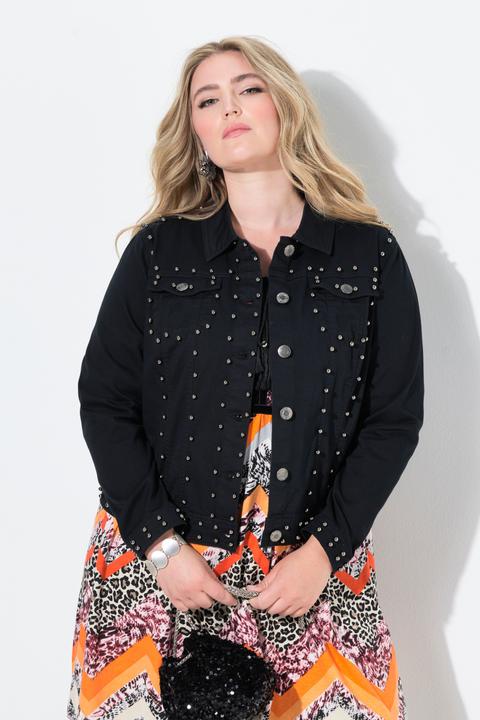 Produktbild Miamoda Jeansjacke, BlackBlack Denim, Zierperlen, Schmucksteine (46)