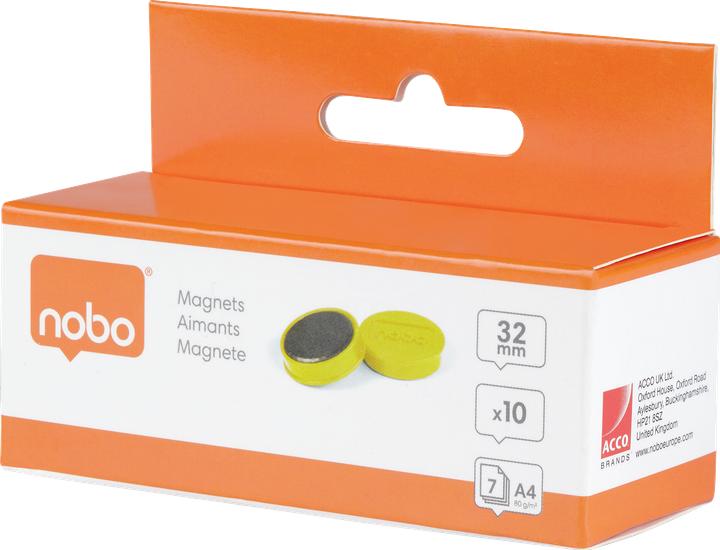 Actual product image Nobo Magnet round 32mm 1915302 yellow 10 pieces (10 x)
