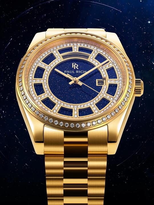 Produktbild Paul Rich PR-47461 Herrenuhr Crown Legacy Gold Aventurine Blue 40mm 5ATM (Analoguhr)