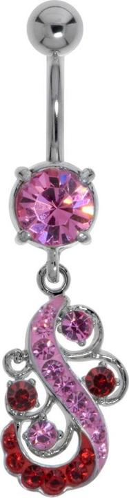 Image du produit Bijouteria Piercing nombril (Laiton rhodié, Zircone, Cristallin, Acier chirurgical 316L)
