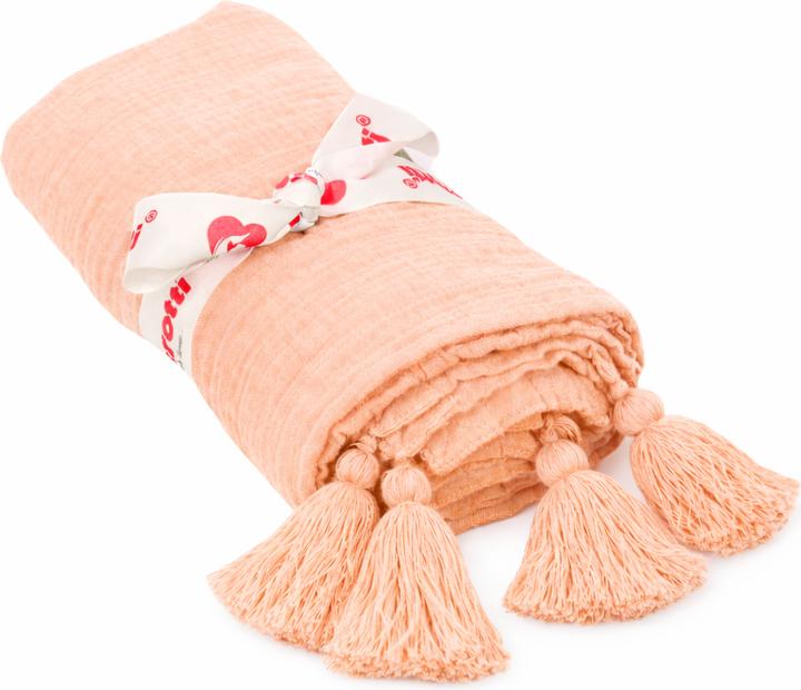 Actual product image Beberotti Orgaic Muslin Tasseled Throw Blanket (145 x 100 cm)