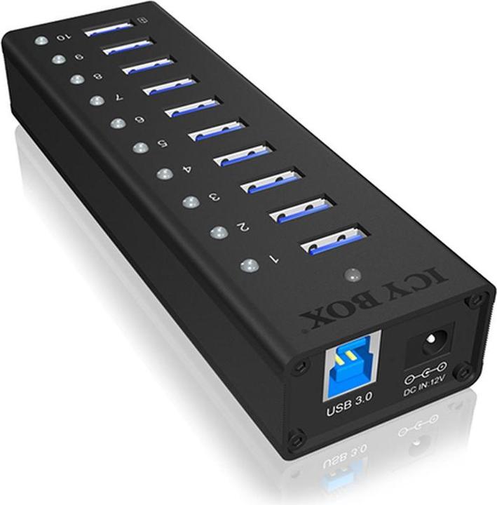 Produktbild Icy Box USB Hub High-Speed & Pug Play Connection ,IB-AC6110 (USB-B, 10 Ports)