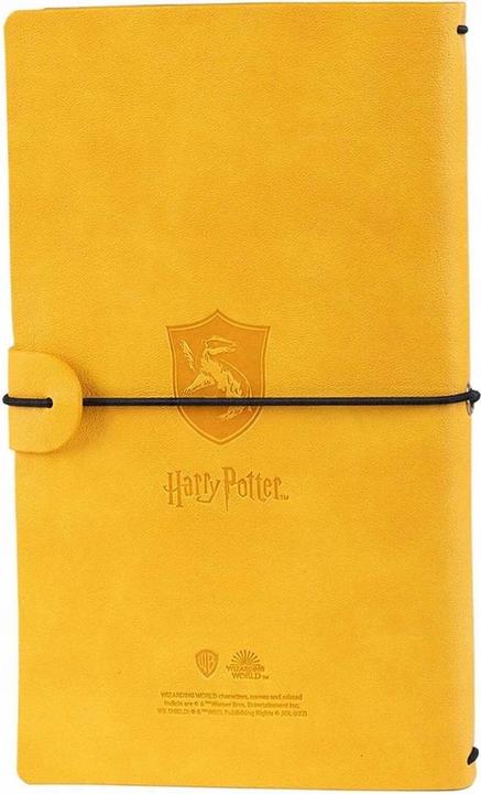 Actual product image - Hufflepuff leather travel notebook 12x19.6 cm (yellow) (Lined, Hardcover)