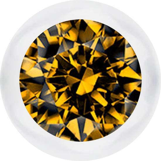 Image du produit Star Piercing Micro boule transparente avec cristal topaze (Matières plastiques, sans laiton)